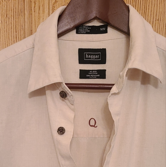 Haggar Linen/cotton Button down short sleeves - Picture 6 of 6